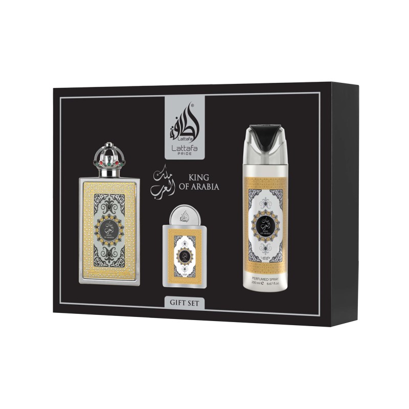 Lattafa Pride King Of Arabia EDP 100 ml + EDP 20 ml + DEO VAPO 200 ml kvepalai unisex