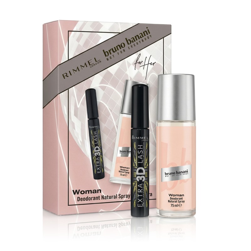 Bruno Banani Woman DEO in glass 75 ml + Mascara Rimmel Extra 3D (Black) 8 ml moterims