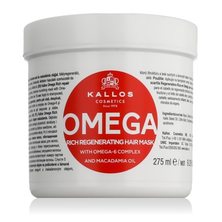 Kallos Omega Rich Repair Hair Mask With Omega-6 Complex And Macadamia Oil 275 ml