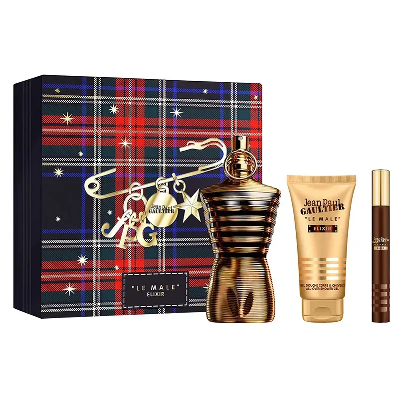 Jean Paul Gaultier Le Male Elixir Parfum 125 ml + Parfum MINI 10 ml + SG 75 ml kvepalai vyrams