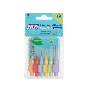 TePe Extra Soft Interdental Brushes 1-6 Mix 6 pcs