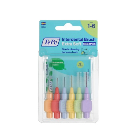 TePe Extra Soft Interdental Brushes 1-6 Mix 6 pcs