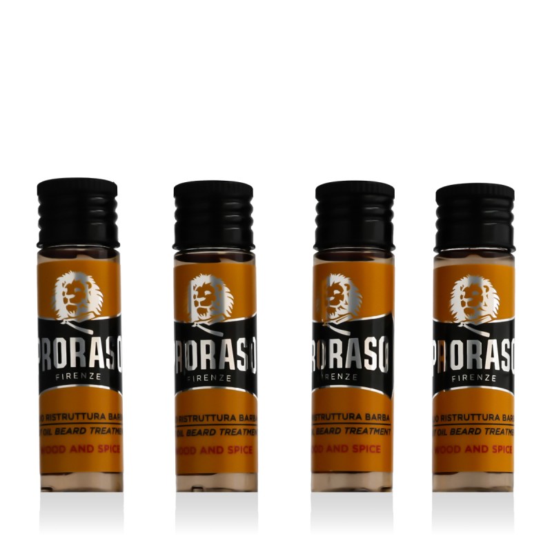 Proraso Wood and Spice Hot Beard Treatment Oil 4 x 17 ml
