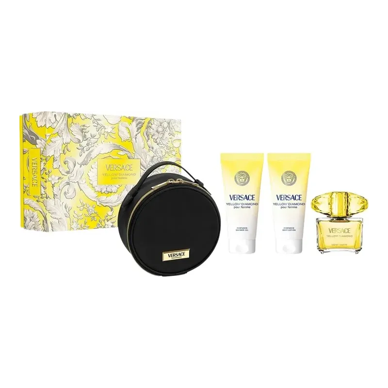 Versace Yellow Diamond EDT 90 ml + SG 100 ml + BL 100 ml + Cosmetic bag moterims