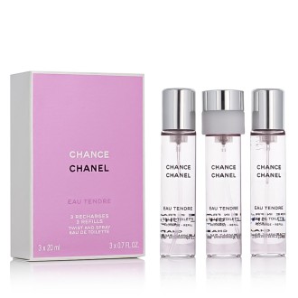 Chanel Chance Eau Tendre EDT 3 x 20 ml pocket spray refill W