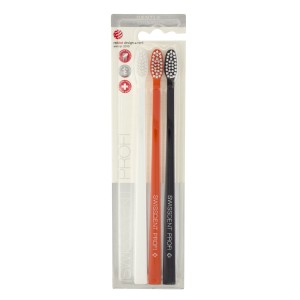 Swissdent Colours Soft-Medium Toothbrushes (black, orange, white) 3 pcs