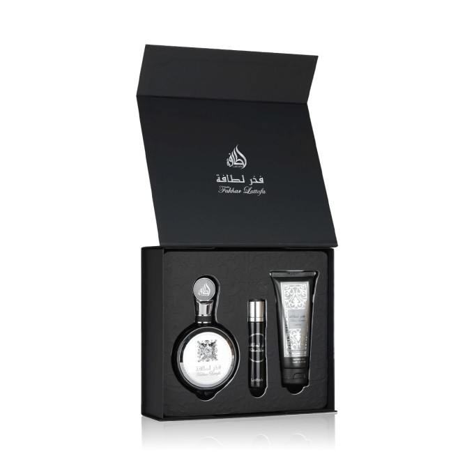 Lattafa Pride Fakhar Black EDP 100 ml + EDP MINI 12 ml + SG 100 ml (man)