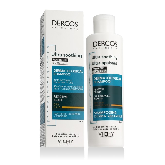 Vichy Dercos Ultra Soothing Dermatological Shampoo For Dry Hair 200 ml