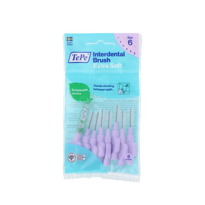 TePe Extra Soft Interdental Brushes 6 Purple (1,1 mm) 8 pcs
