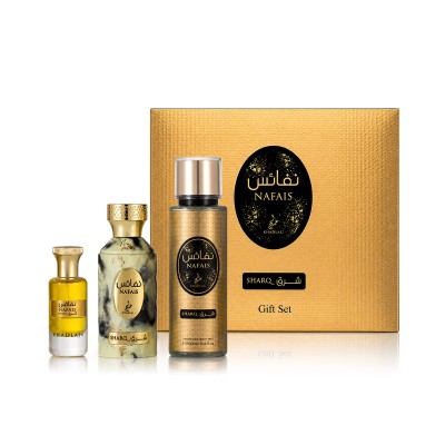 Khadlaj Nafais Sharq EDP 100 ml + Perfumed Oil 24 ml + Bodyspray 250 ml unisex