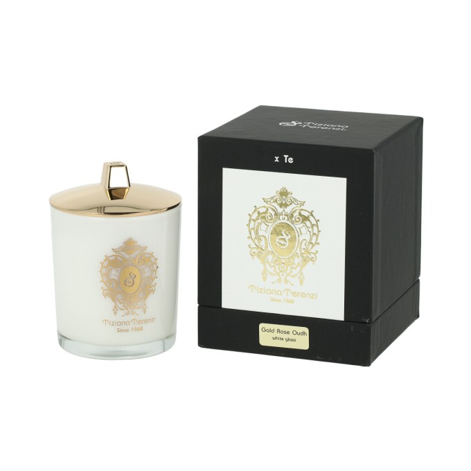 Tiziana Terenzi Gold Rose Oudh Scented Candle in White Glass 170 g UNISEX