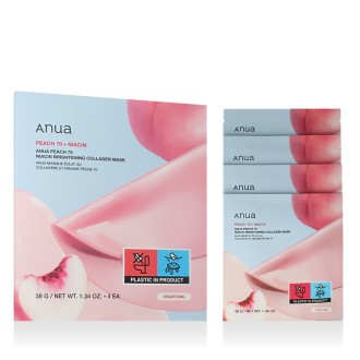 Anua Peach 70+ Niacin Brightening Collagen Mask 4 x 38 g