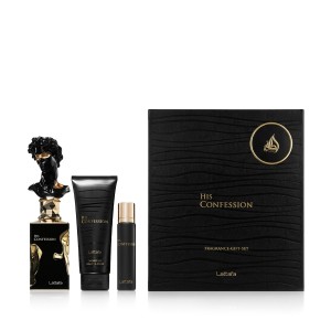 Lattafa His Confession EDP 100 ml + EDP MINI 12 ml + SG 100 ml vyrams