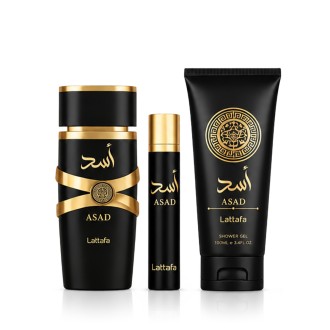 Lattafa Asad EDP 100 ml + EDP MINI 12 ml + SG 100 ml vyrams 2