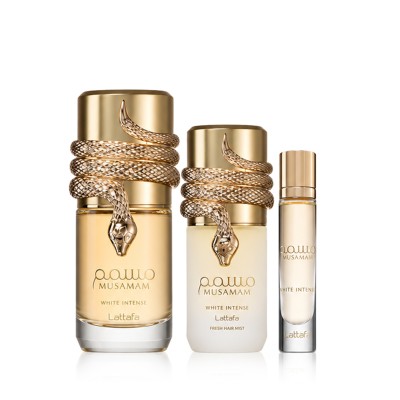Lattafa Musamam White Intense EDP 100 ml + EDP MINI 12 ml + Hair Mist 50 ml  kvepalai unisex