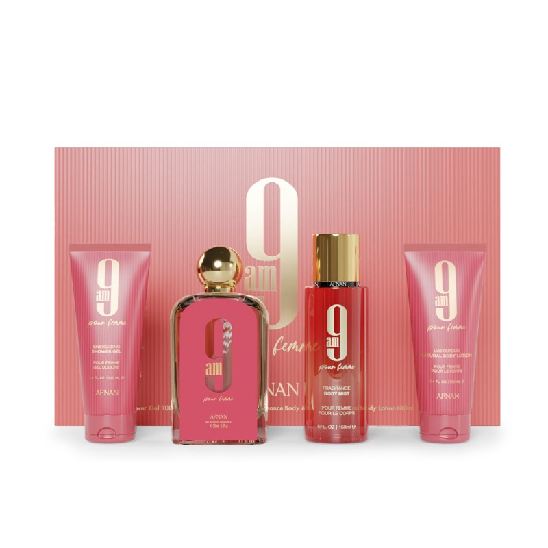 Afnan 9am pour Femme EDP 100 ml + Bodyspray 150 ml + BL 100 ml + SG 100 ml kvepalai moterims